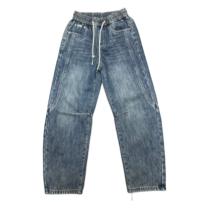 2025新款加绒加厚牛仔裤男款秋冬季宽松直筒阔腿裤子男士休闲长裤