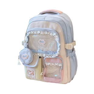 高颜值可爱少女校园背包初中女生高中学生书包女大容量痛包双肩包