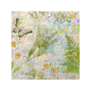 【彩虹绿叶】玻璃贴纸高级感装饰门窗户贴膜卫生间防窥透光不透明