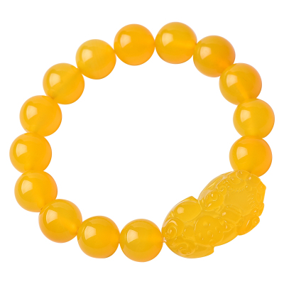 天然黄玉貔貅手串本命年招财手链