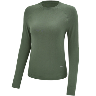 【羽织系列】gigt极吉瑜伽服女新款无缝一体织长袖运动健身上衣冬