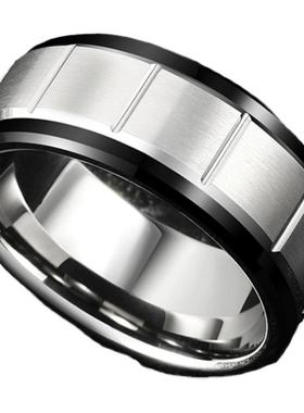 飒雅男士钨金个性戒指