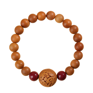 桃木桃核朱砂手链婴儿童宝宝防压身吓本命年护身佛珠手串女国风