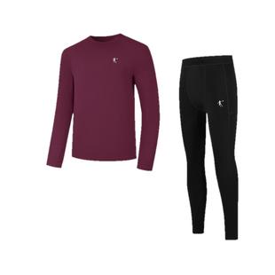 乔丹紧身衣两件套男士冬季新款训练跑步加绒保暖健身服速干运动服