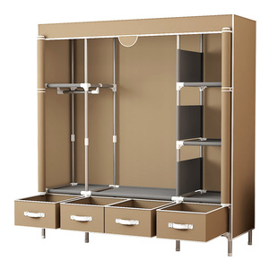 简易衣柜出租房屋结实耐用防尘布衣柜带抽屉家用卧室组装收纳衣橱