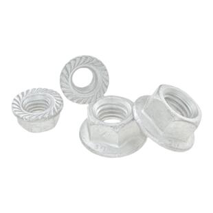 达克罗4级法兰六角带盘防滑齿螺丝帽10级法兰垫片尼龙锁紧母6183