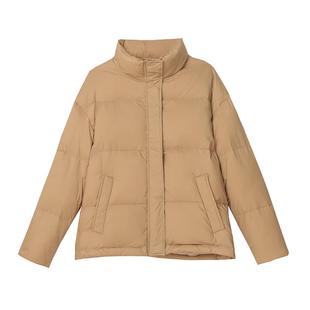 清仓黑色羽绒服女短款2025年新款冬季韩版小个子白鸭绒面包服外套