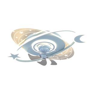 儿童房风扇灯网红ins男孩女孩房间吊扇灯现代简约卧室吸顶电扇灯