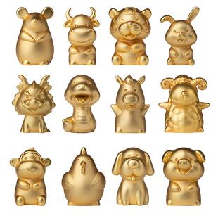 铜师傅《金韵天成十二生肖》客厅桌面真金鎏镀铜摆件 新年礼物