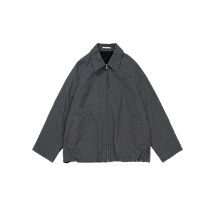 OMITI省略 进口精梳棉撞色夹克 26早春复古格纹两面穿外套女