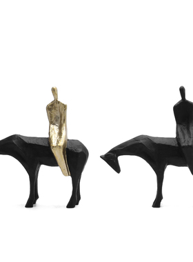 现代简约新中式抽象人物树脂摆件