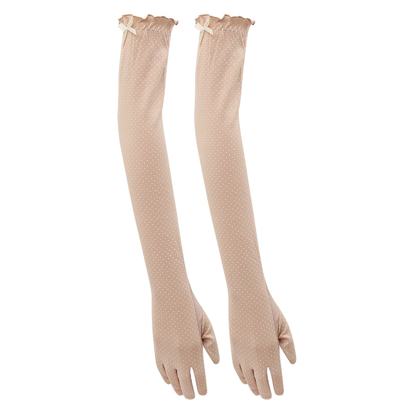 夏季开车防晒手套手袖女冰丝纯棉长款触屏手臂套子薄款骑车防下滑