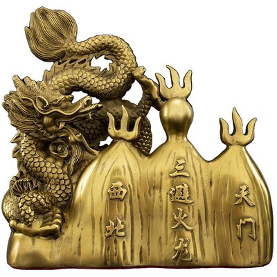 黄铜招财中式厨房乾位摆件