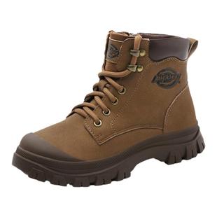 Dickies儿童靴子冬季新款加绒鞋子马丁靴女童短靴加厚雪地靴男童