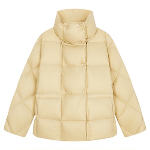 MOUSSY 冬季新品大翻领90%鸭绒菱格纹羽绒服女010HAS30-7801