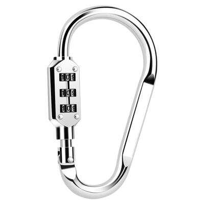 密码锁登山扣D型挂锁电动车头盔大门锁车篮小型防盗锁挂钩密码锁