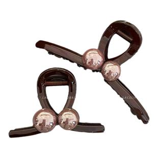 秋日高级感珍珠抓夹大号鲨鱼夹发夹女2025新款后脑勺盘发夹子发饰