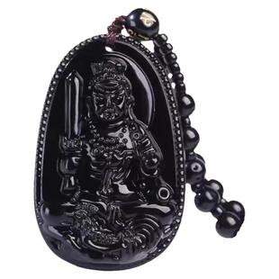 黑曜石本命佛文殊大日如来大势至普贤虚空藏菩萨吊坠男属马项链女