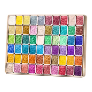 敦煌珠光水彩固体不透明彩绘颜料画画工具套装美术生专用矿物质儿童小学生水粉美甲用24色36色便携式分装盒