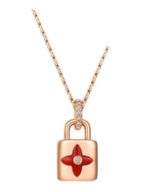 TWINS LULU轻奢气质时尚百搭设计师精致锁头老花项链TSJ10108