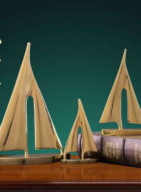 黄铜创意一帆风顺帆船摆件客厅酒柜电视柜家居饰品精致办公室现代