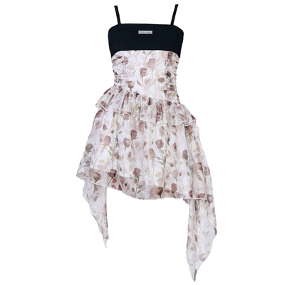 易碎商店红茶玛奇朵飘带连衣裙