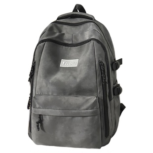 袋鼠双肩包初中生男款书包大容量高中男生青少年防水学生蓝色背包