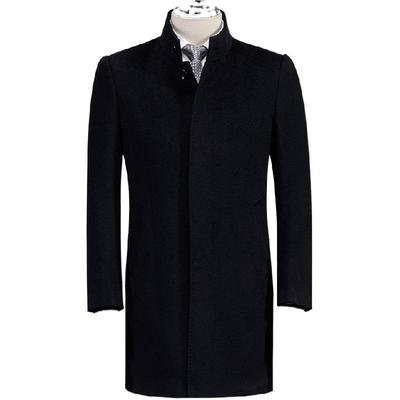 商务羊毛大衣中年男士中长款翻领