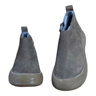 冬季高帮男鞋真皮休闲皮鞋男复古工装马丁靴男士加绒保暖宽头鞋子