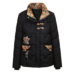 新中式大码羽绒棉服女冬季新款洋气加厚保暖妈妈国风盘扣棉衣外套