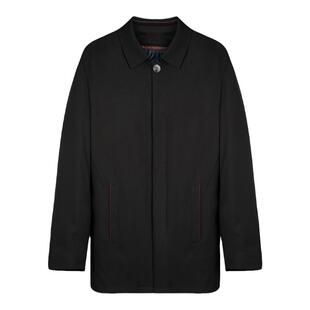 才子翻领羽绒服男2023冬季新款防钻绒商务保暖高端中长款黑色外套