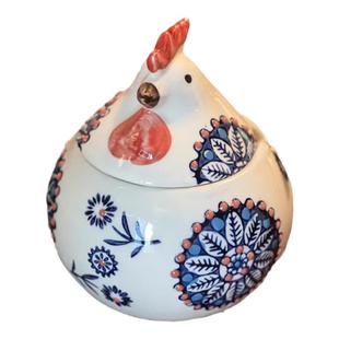 可爱大容量小鸡调味罐盐罐陶瓷厨房猪油罐子耐高温佐料辣椒油糖罐