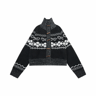 【杨涵博同款】散养文化「小狗日记」羊毛混纺提花费尔岛跨年毛衣