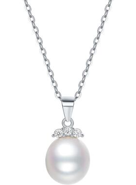 周六福S925银淡水珍珠项链女