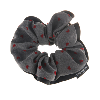 店主推荐！灰色爱心发圈甜美温柔波点大肠发圈高级感气质百搭发饰