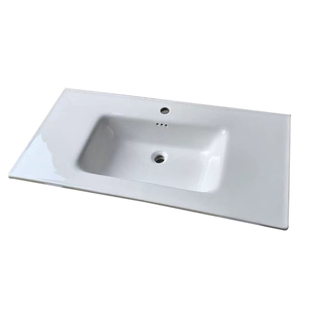 定制卫浴陶瓷一体洗手盆薄边洗脸盆可切角台盆带挡水边洗手池A