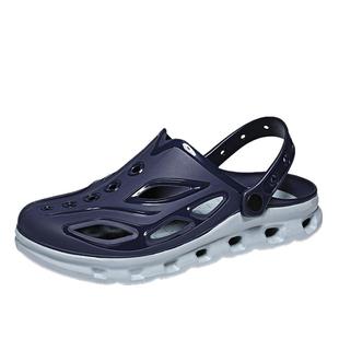 洞洞鞋男款夏季外穿防滑夏天半拖凉鞋钓鱼开车两用运动带跟拖鞋男