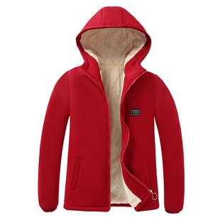 特厚棉衣棉服女冬季加绒夹棉外套女款派克服装小个子羊羔毛绒棉袄