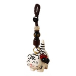 手工木雕老虎钥匙扣平安桃木梅花汽车书包包挂件朋友生日礼物挂饰