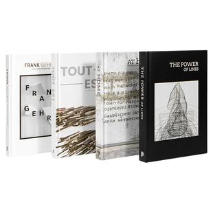 简约现代黑白灰精装组合装饰样板间客厅书房架书本装饰品摆件真书