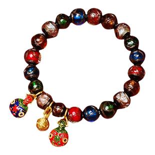 普陀山香灰琉璃手串招财吞金兽正品2026蛇年本命年手链礼物男女款