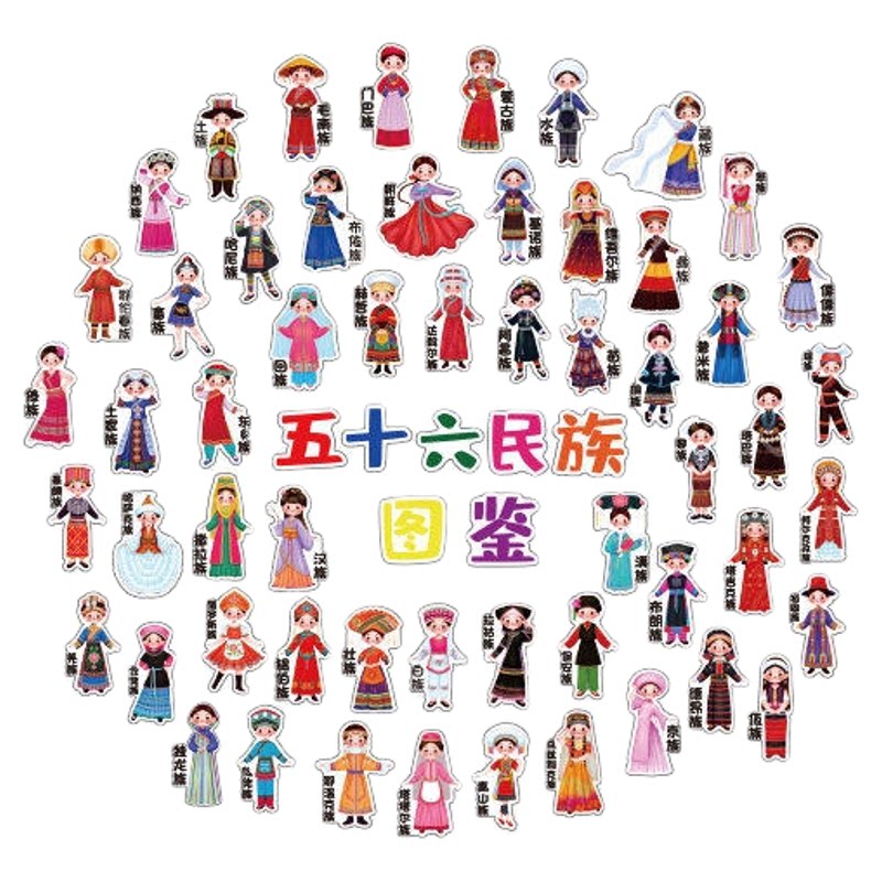 幼儿园56个民族团结主题墙贴