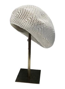 花儿与少年5秦岚同款帽子编织贝雷帽女2026款夏季镂空透气画家帽