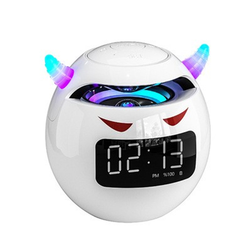 小恶魔智能蓝牙音箱桌面音响床头闹钟低音炮便携式插卡播放器喇叭