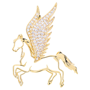 镂空飞马胸针高档女男高级轻奢感生肖马胸花大衣别针时尚简约配饰