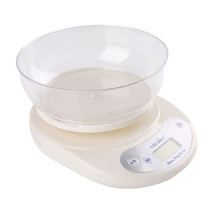 法焙客厨房电子秤白色5kg电子称托盘家用料理秤精准台秤烘焙工具