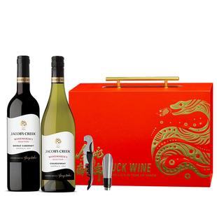 杰卡斯酿酒师西拉加本纳干红霞多丽干白750ml*2礼盒装澳洲红五星