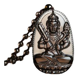 冰种黑曜石本命佛吊坠文殊大日如来大势至普贤虚空藏菩萨项链男女