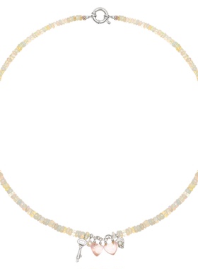 水晶桃心海水珍珠项链TWOR缇坞