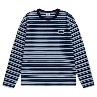 TGWALL「美好邮件」春季撞色条纹情侣长袖T恤男女刺绣打底衫上衣